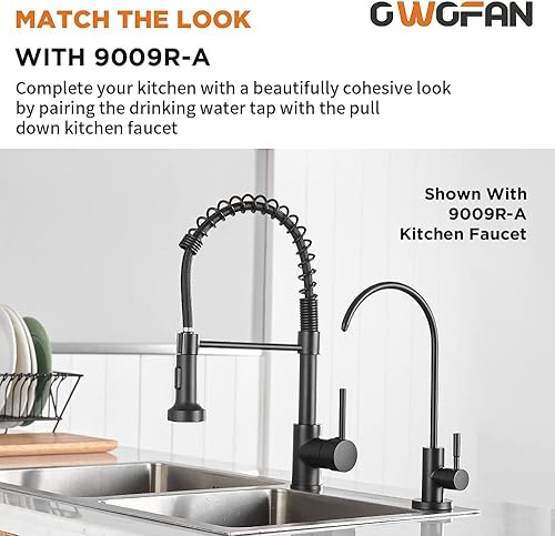 Miniatura 8 de OWOFAN Grifo de cocina sin contacto con rociador extraíble, luz LED, grifo de fregadero de cocina de una sola manija, sensor de movimiento, manos