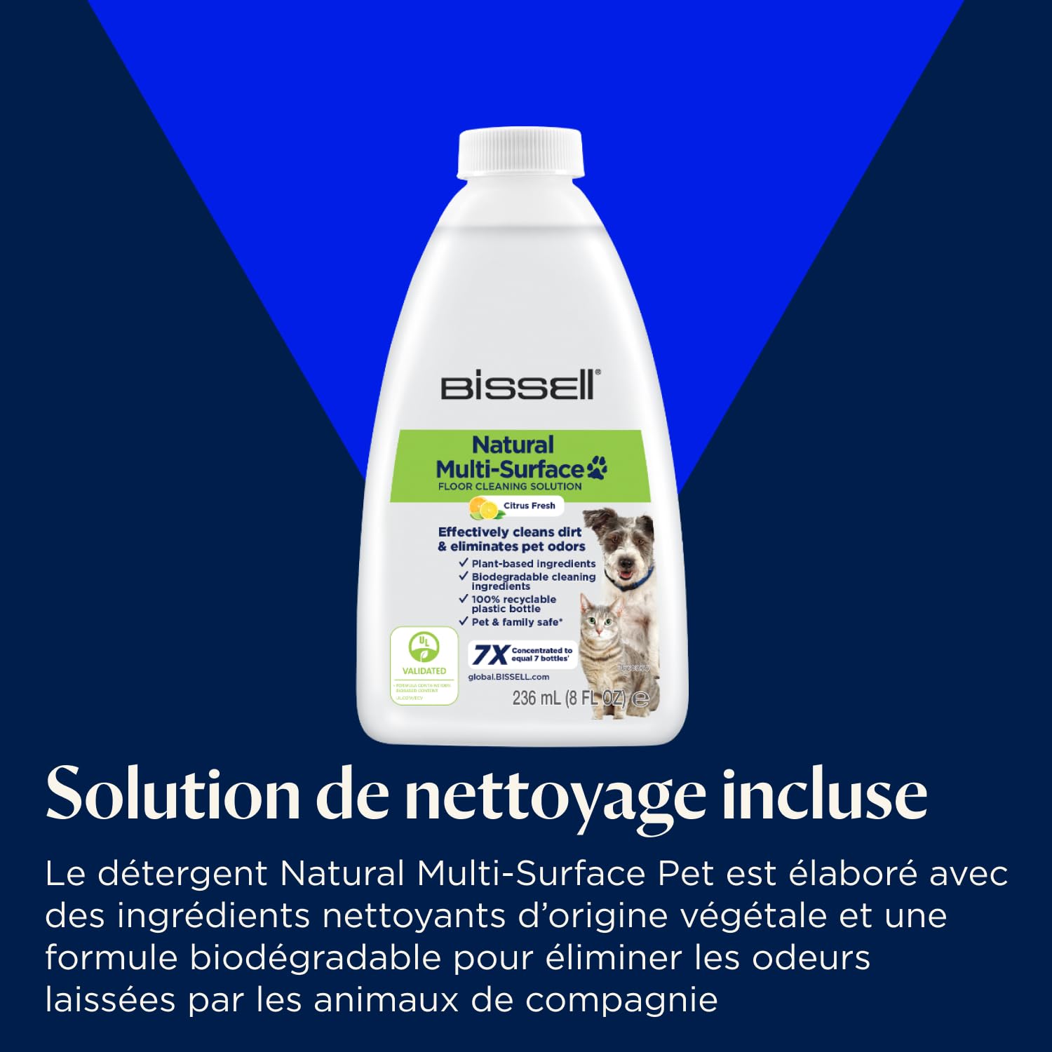 BISSELL CrossWave OmniFind, Aspirateur Balai Laveur Sans Fil, Aspire & Lave en Même Temps, LED FurFinder pour Détection Facile de Saletés & Poils d'Animaux, Nettoyeur a Eau Multi-surfaces 185m², 4006N