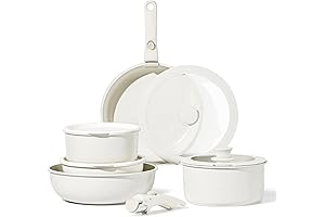 CAROTE 11-Piece Non Stick Pots and Pan Set. Detachable Handle, Induction Ready, and Oven Safe.