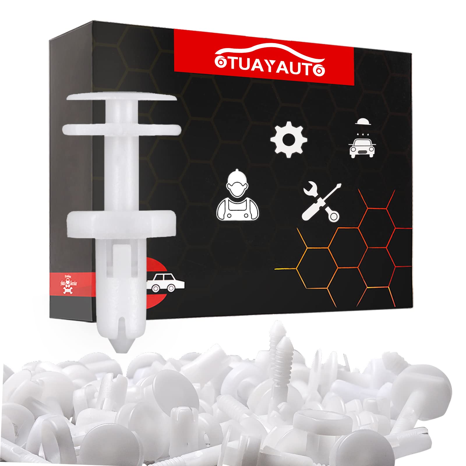 OTUAYAUTO 50 Pcs Door Panel Retainer Clips, Replacement for GM Cars, Compatible with GMC Chevrolet Truck C1500/C2500/C3500/K1500/K2500/K3500 Replace OE 15960325