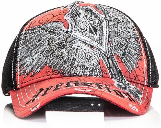 Affliction Men's Baseball Cap, Gothic Style, Embroidered Pattern