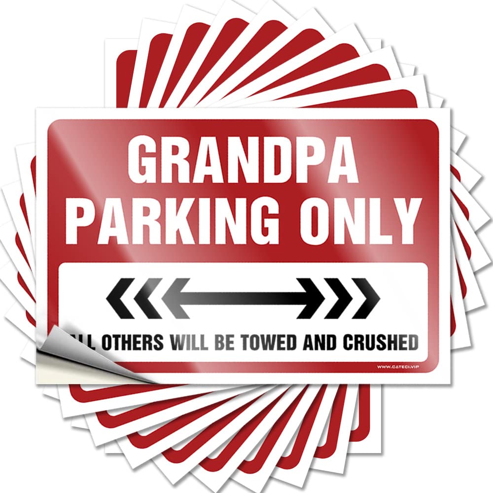 Grandpa Parking Only Decals Retro Home Decor | Feminist Garage Removable Decal Pack(8X12CM)