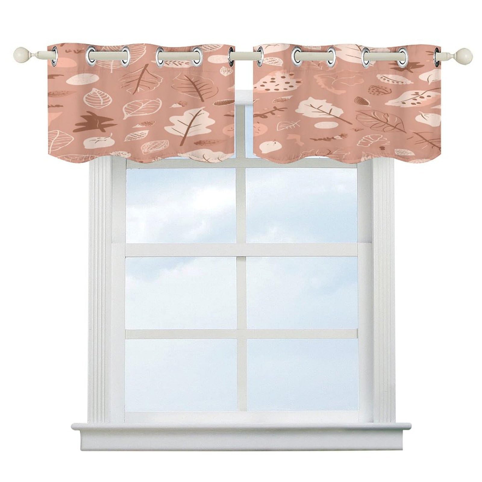 Fekiloot Style Nature-Based Patterns Short Curtains Valance Curtain