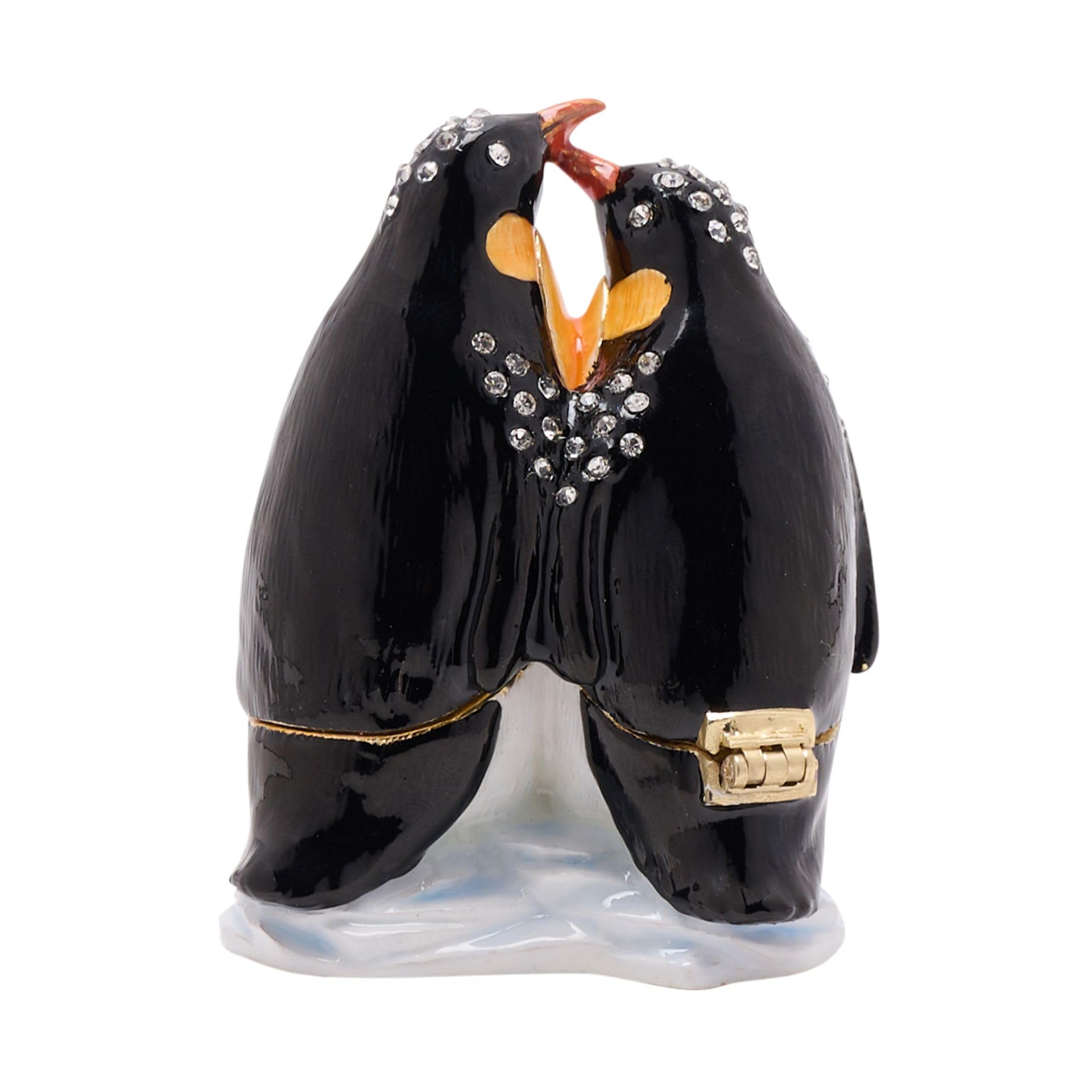 Widdop Stratton Trinket Box by Treasured Trinkets, Penguin Family Design, Jewellery Storage Organiser Ornament - Image 4