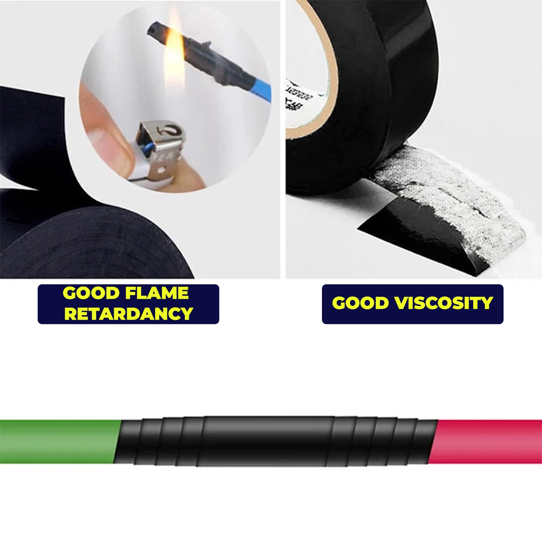19mm x 22M Nero Elettrico PVC Isolamento/Isolante Nastro Fiamma Ritardante 35 PC