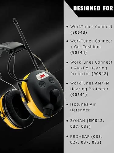 Miniatura 3 de PROHEAR FEP01-1 par de almohadillas de espuma de repuesto (actualizadas) para auriculares de radio 3M WorkTunes Connect (90543, 90544, 90542,