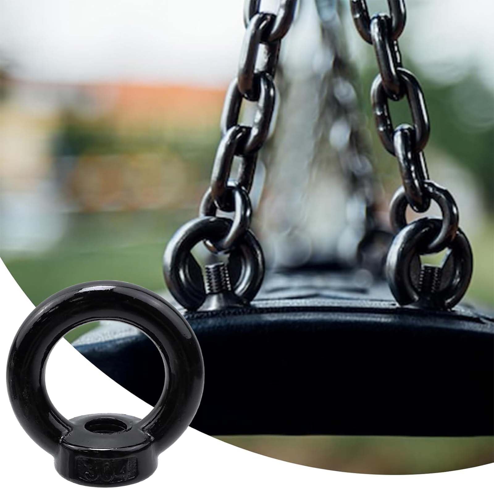 ORTAVA 5 dadi ad anello M6, dado con occhiello in acciaio inox, dado oculare, occhielli M6, acciaio inox A2 V2A, ossido nero, per appendere e fissare