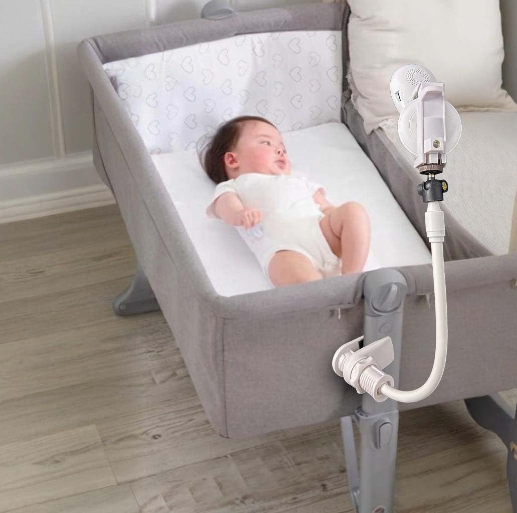 Supporto Universale Flessibile e Rotante per Monitor Video per Bambini, Clip per Culla e Scrivania, Compatibile con Hellobaby HB30 HB32 HB35 HB50, Philips Avent SCD843/26 SCD833/26, Vtech
