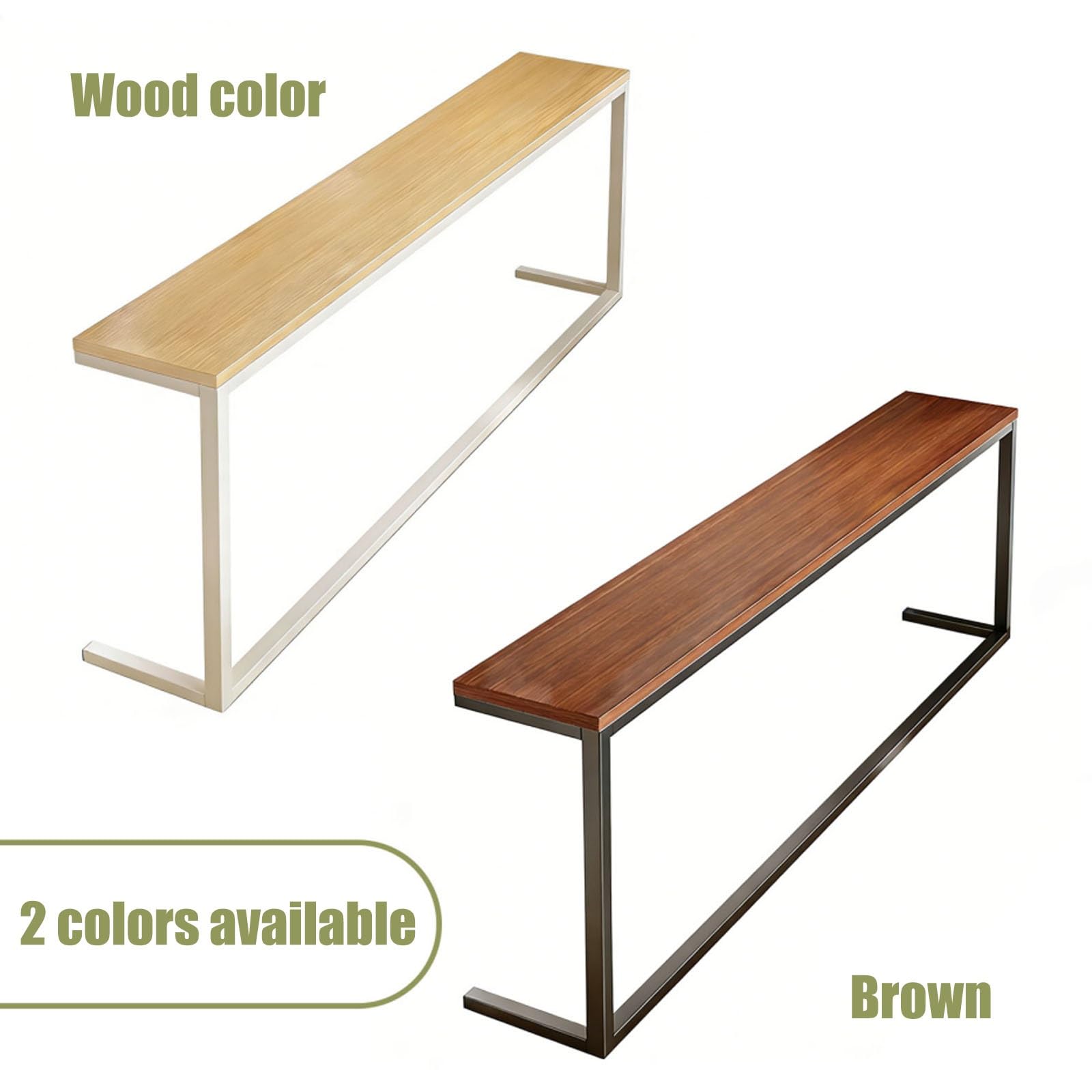 Konsolentisch schmaler Flurtisch, Beistelltisch, 15/20cm Eingangstisch für kleinen Raum, Eingang, Flur, Couch Regal für Wohnzimmer(Wood Color,140x20x80cm)
