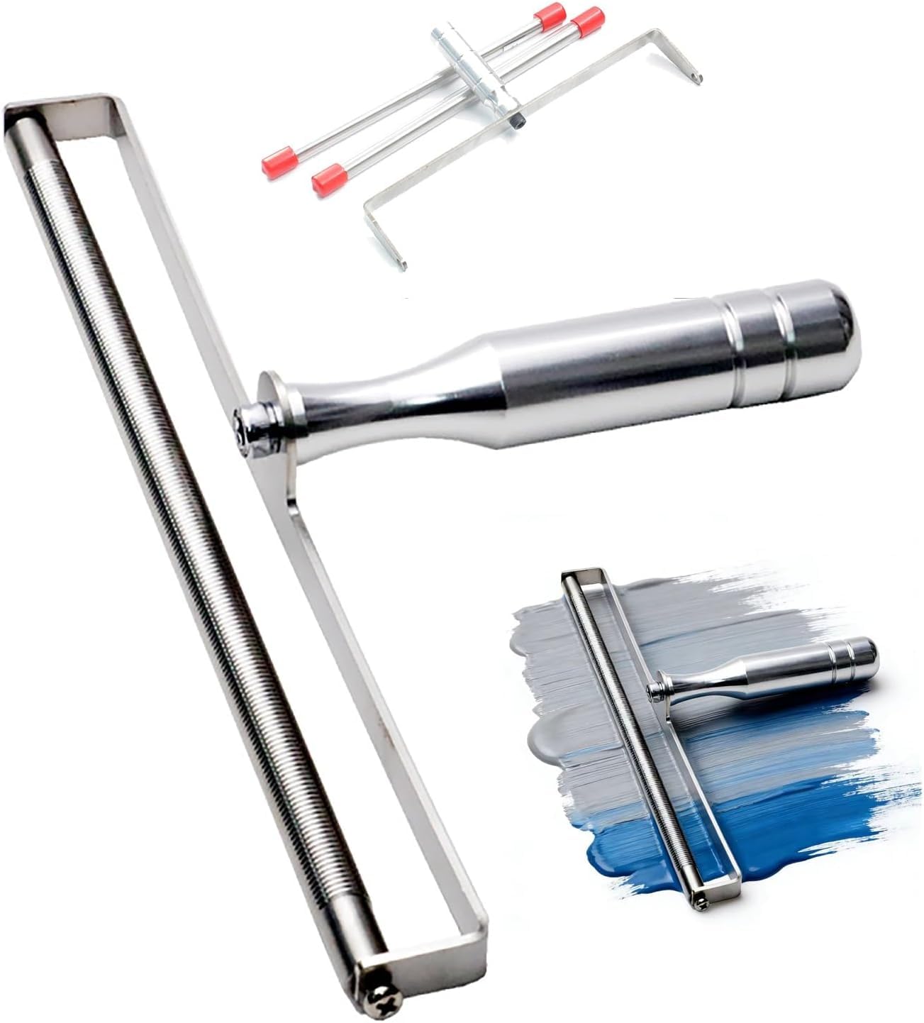Recubridor de barras de alambre, raspador de tinta manual de acero inoxidable para recubrimiento de película húmeda de laboratorio, espesor ajustable 6 200, agarre ergonómico, control de película