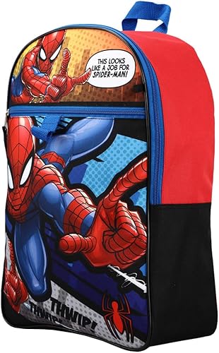 Miniatura 7 de Marvel Spiderman - Juego de mochila juvenil de 2 y 6 piezas, Azul, Tamaño único, Spider-man - Juego de mochila de 6 piezas (niño pequeñoniño grande)