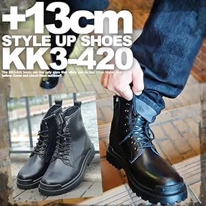 Amazon | [hrs] 13cm身長アップ シークレットブーツ メンズブーツ 脚長