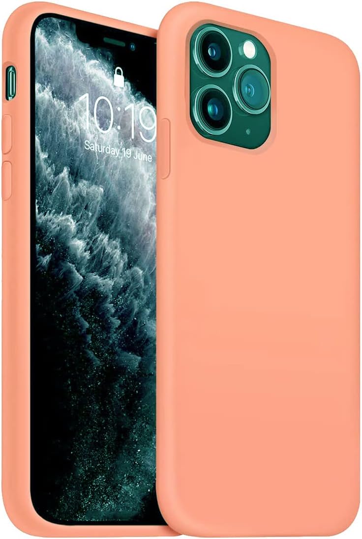 LIRAMARK Liquid Silicone Soft Back Cover Case for Apple iPhone 11 Pro Max (Orange)