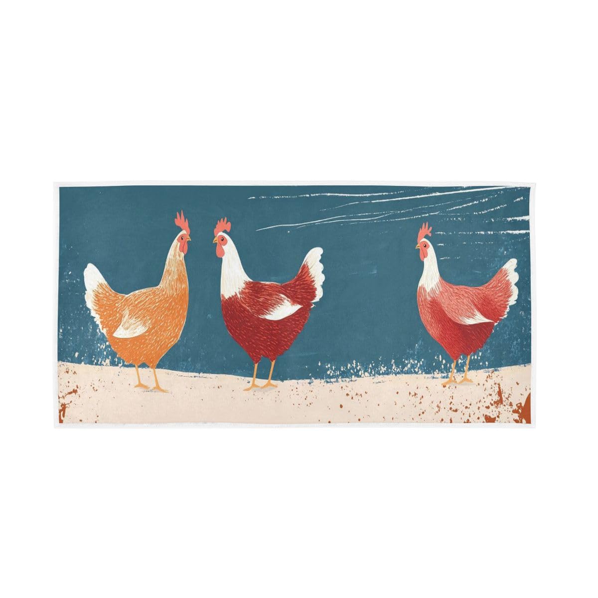 LSRCPD Chickens Cute Hand Towel, Hand Towels and Wash Cloths for Bathroom 15 x 30 Inches