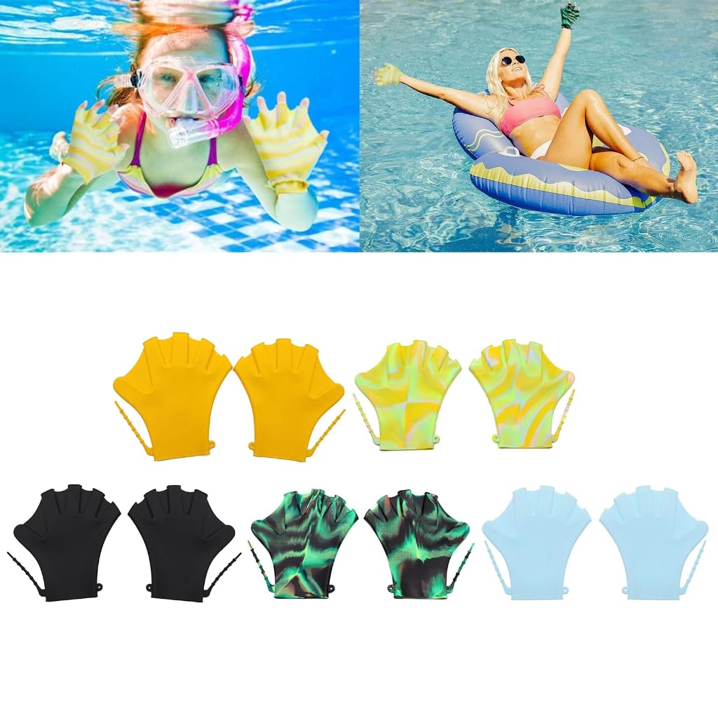 Stebcece Swimming Glove Webbed Finger Aquatic Glove, Webbed Swim Glove Aquatic Glove Flippers Swim Palm Finger Webbed Glove