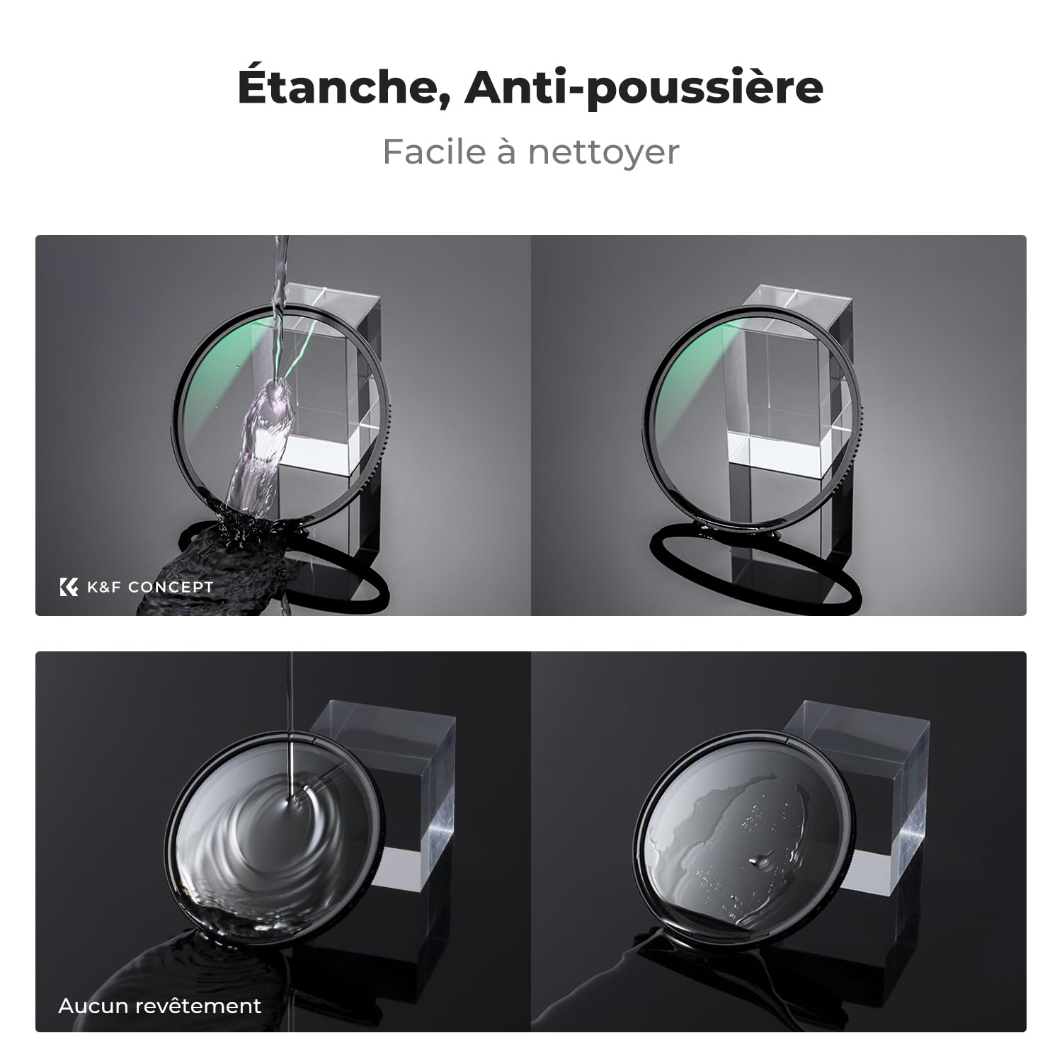 K&F Concept Filtre UV Dur 67mm Protection en Verre Trempé HD Multi-Couches Imperméable Anti-choc pour Objectif Appareil Photo