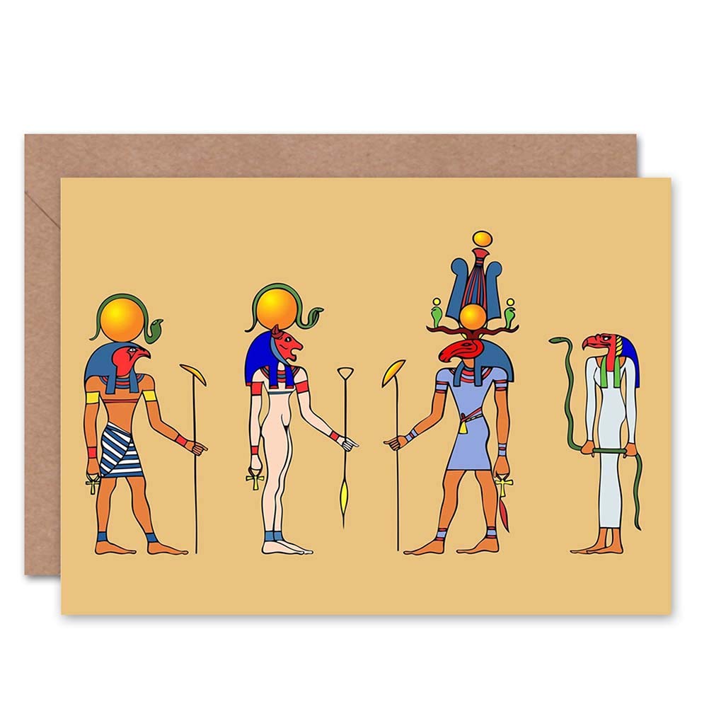 Egyptian Hieroglyphics Gods Blank Greeting Card With Envelope