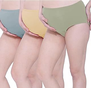 Evamomies Women's High Waist Soft Comfy Cotton Lycra Maternity Panty|Pregnancy Panty|Maternity Panties (Pack of 3)-picture-16