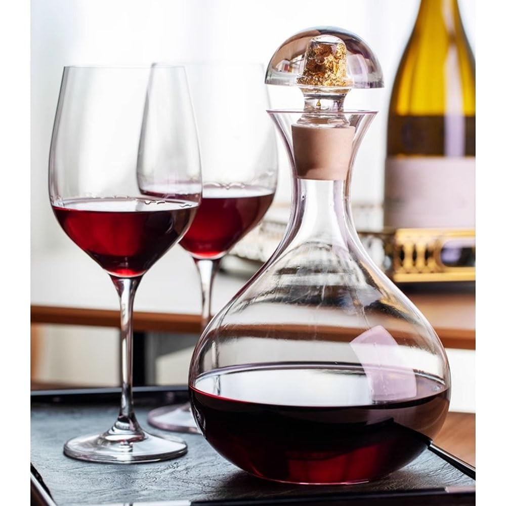 Decantador de vino Jarra decantadora de cristal 1000 ml con tapón, ideal for cenas en casa y como regalo Accesorios para vino
