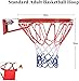 Basketball Rim Net, Wall Mounted Basketball Hoop Indoor Outdoor Easy Dunk Hanging Hoop, Screws Included