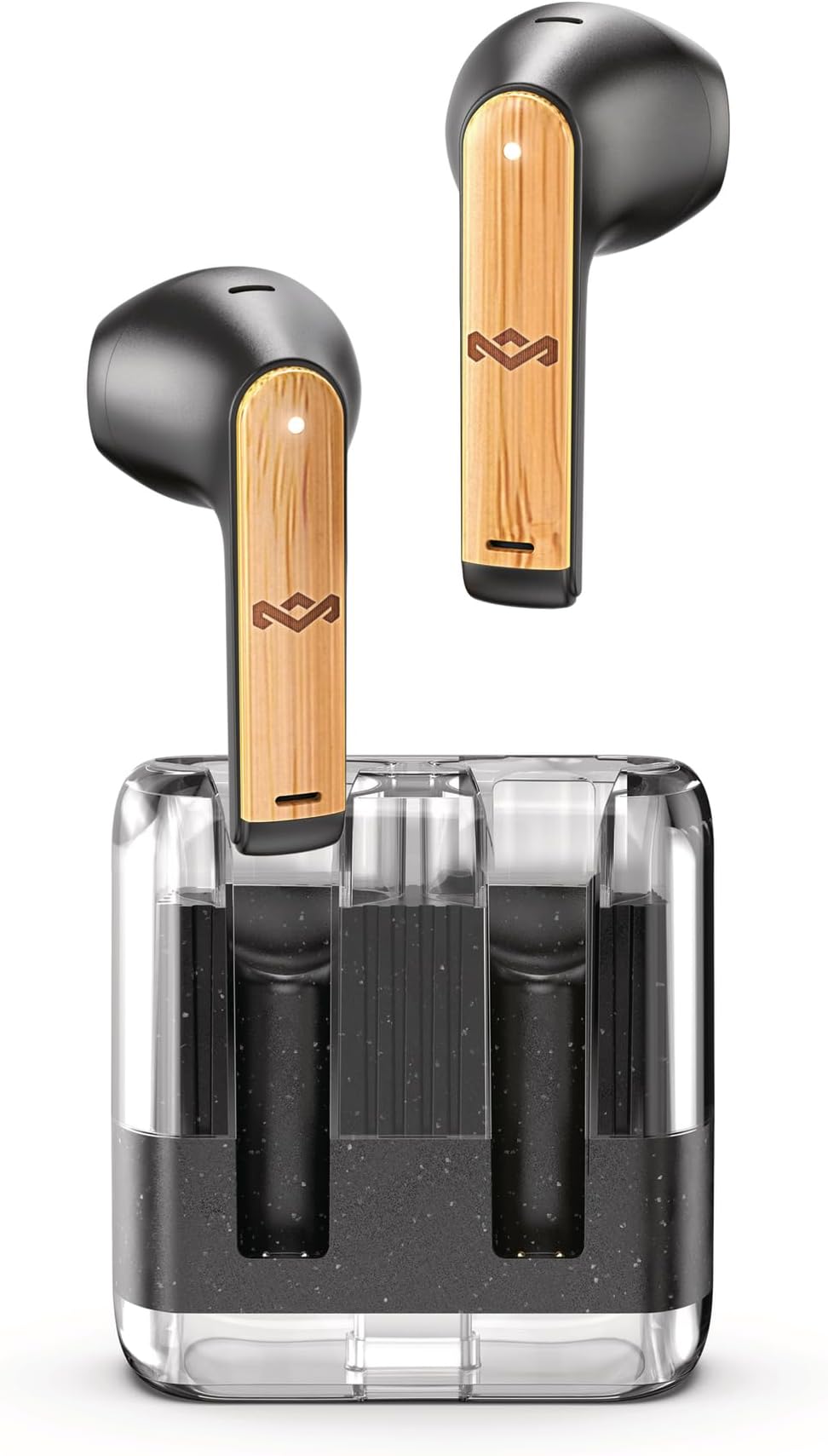 House of Marley Zion True Wireless Bluetooth Earbuds - Ear Buds with Built-in Microphone, 16 Hr Playtime In Ear Headphones, USB-C Earphones Case, Sustainable Materials, Black