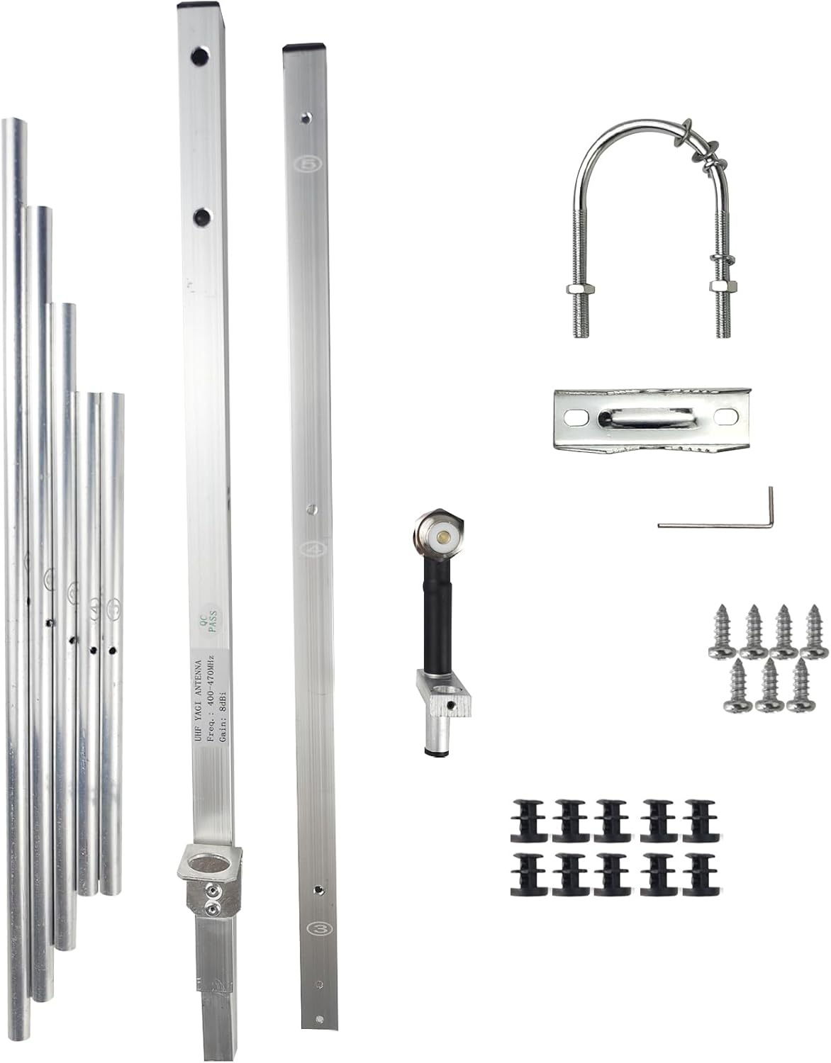 GMRS/UHF Base Station Antenna - 400-470MHz 5-Element Yagi with 9dBi Gain for Ham Radio Repeater