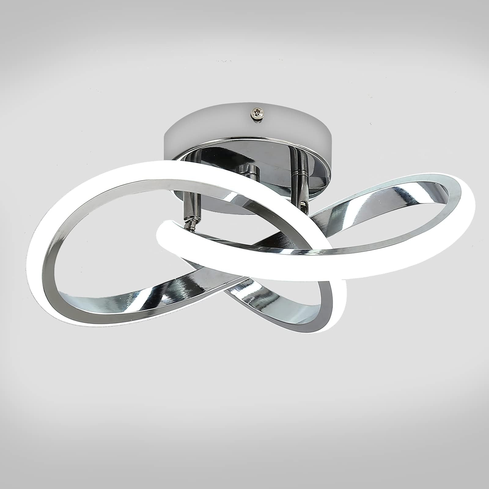 Ceiling Lamp Small Elegant Unique Silver Ceiling Light Fixture for Aisle Entrance LED Ceiling Lights for Hallway Cold White Light 22W