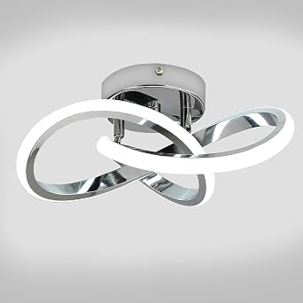 Ceiling Lamp Small Elegant Unique Silver Ceiling Light Fixture for Aisle Entrance LED Ceiling Lights for Hallway Cold White Light 22W