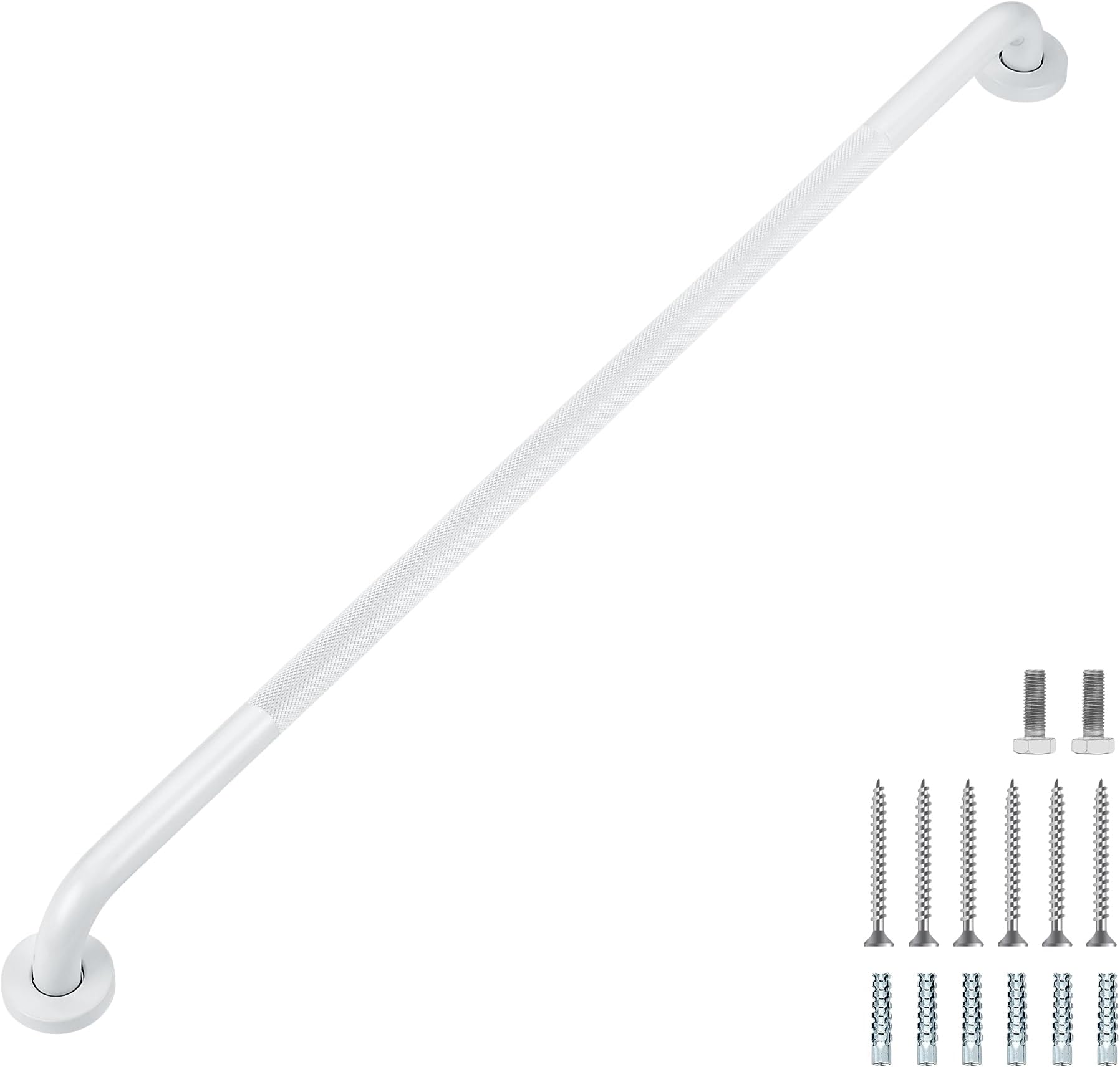 Grab Bars for Shower, 1 Pack 36-Inch Anti Slip Shower Handles for Elderly, Safety Shower Grab Bar, Stainless Steel Handicap Grab Bars for Bathroom (White 1" Diameter)