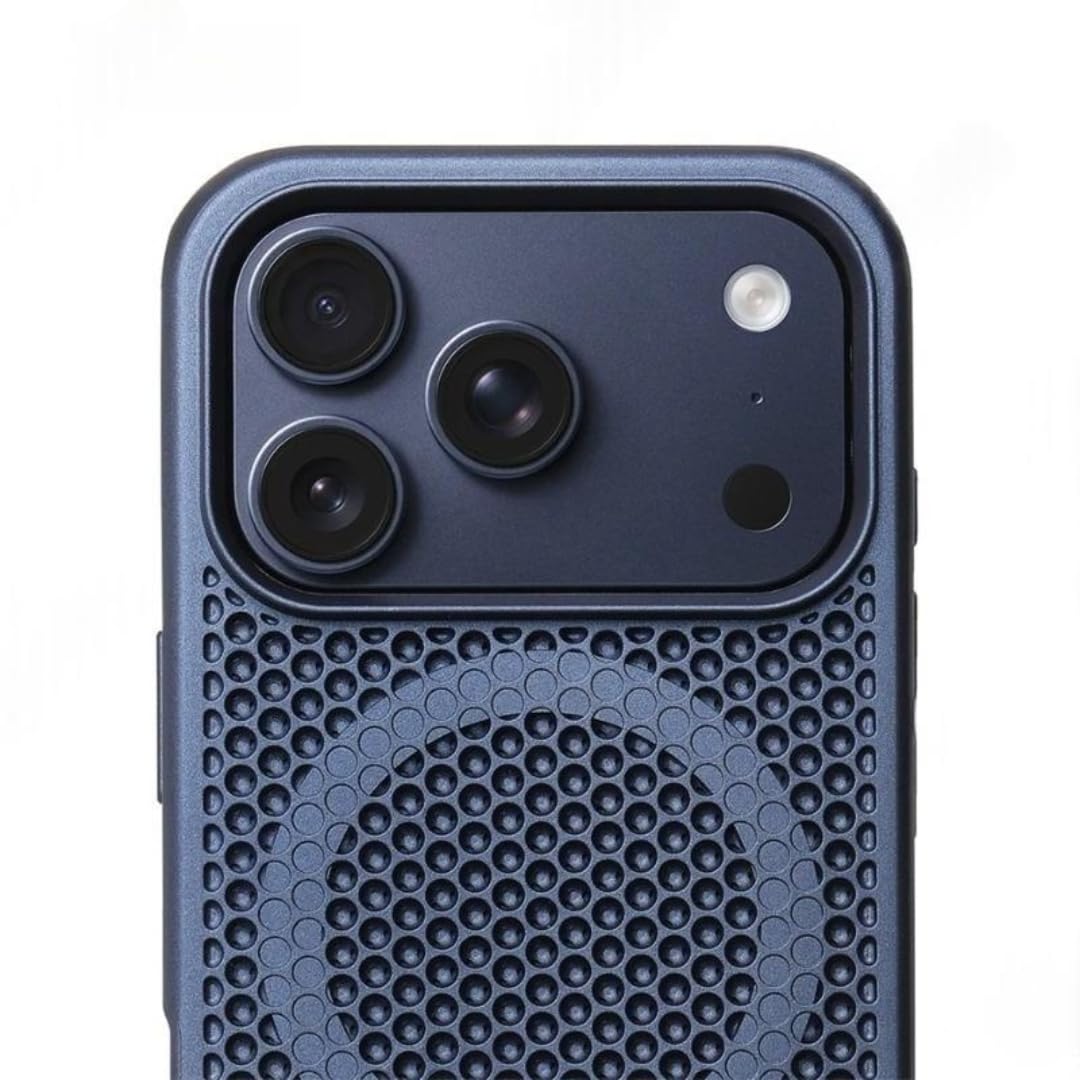 Custodia antiurto con supporto magnetico per la dissipazione del calore per iPhone 17 Pro Max Air 16 15 14 13 12, traspirante (per iPhone 17 Pro Max/Blu)