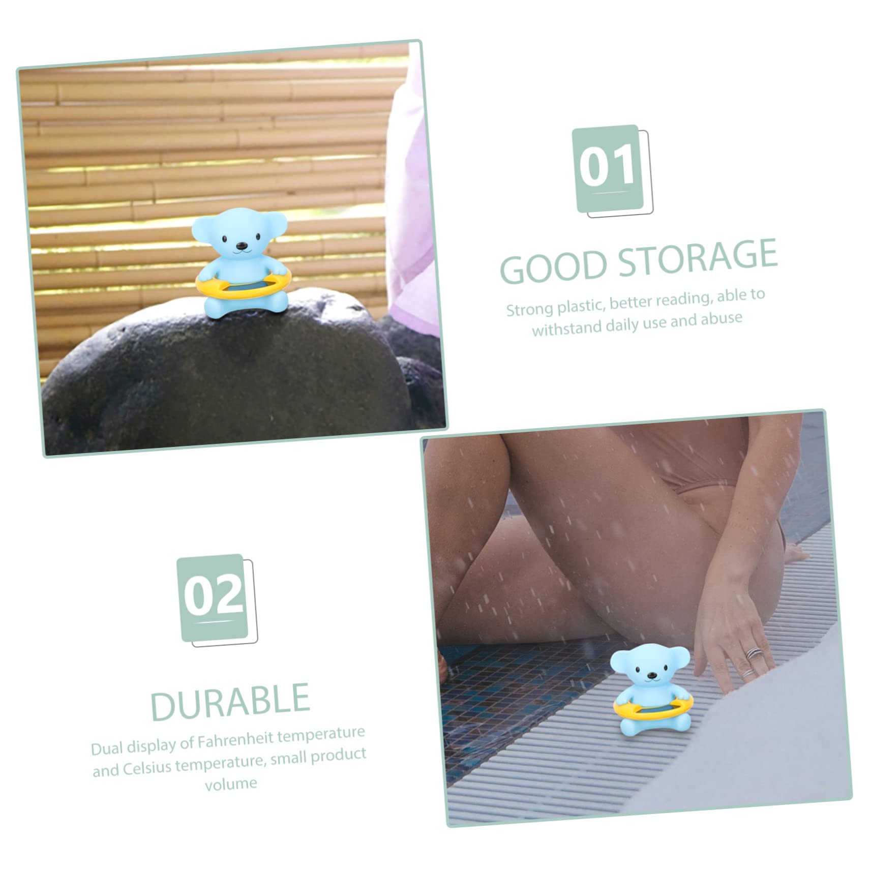 BESPORTBLE Thermomètre À Pour Prendre Un Bain Capteur De Température De L' Pour Tout-Petits Gel De Silice 3 Pièces