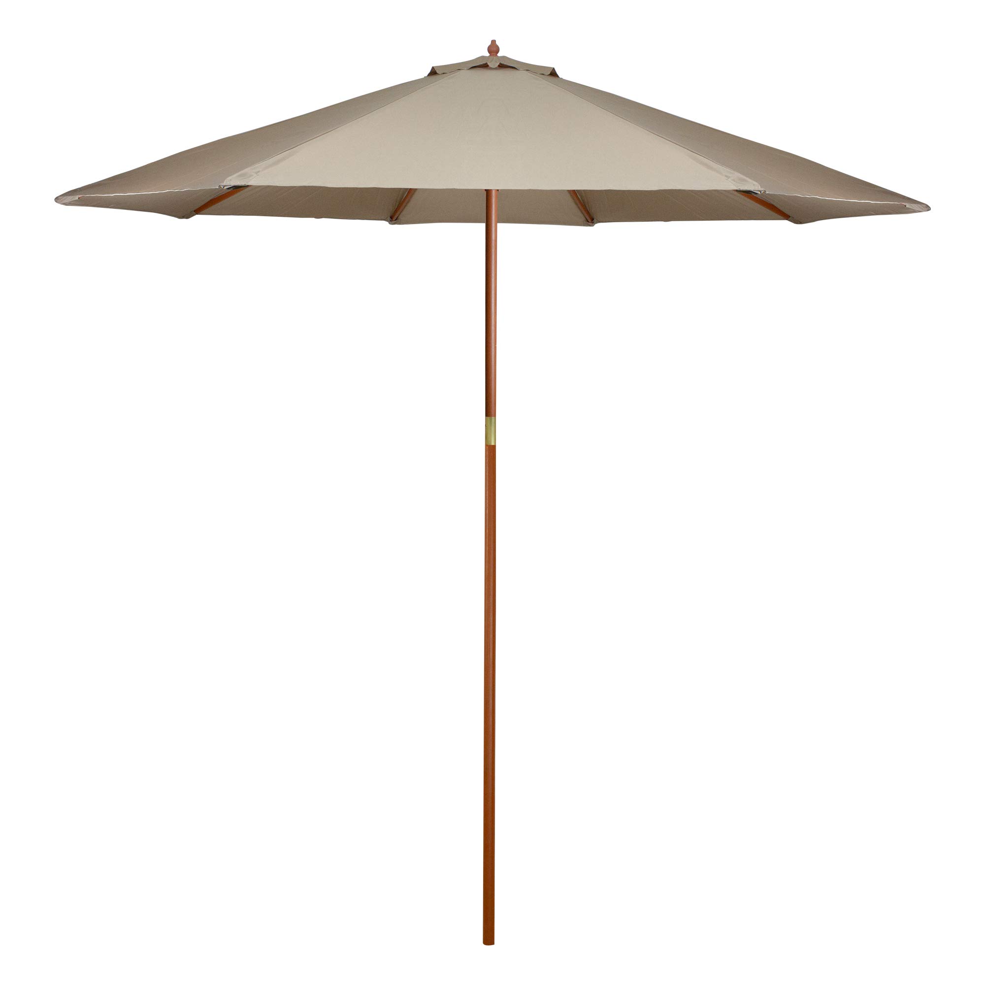 Northlight 9ft Outdoor Patio Market Umbrella with Wooden Pole, Tan