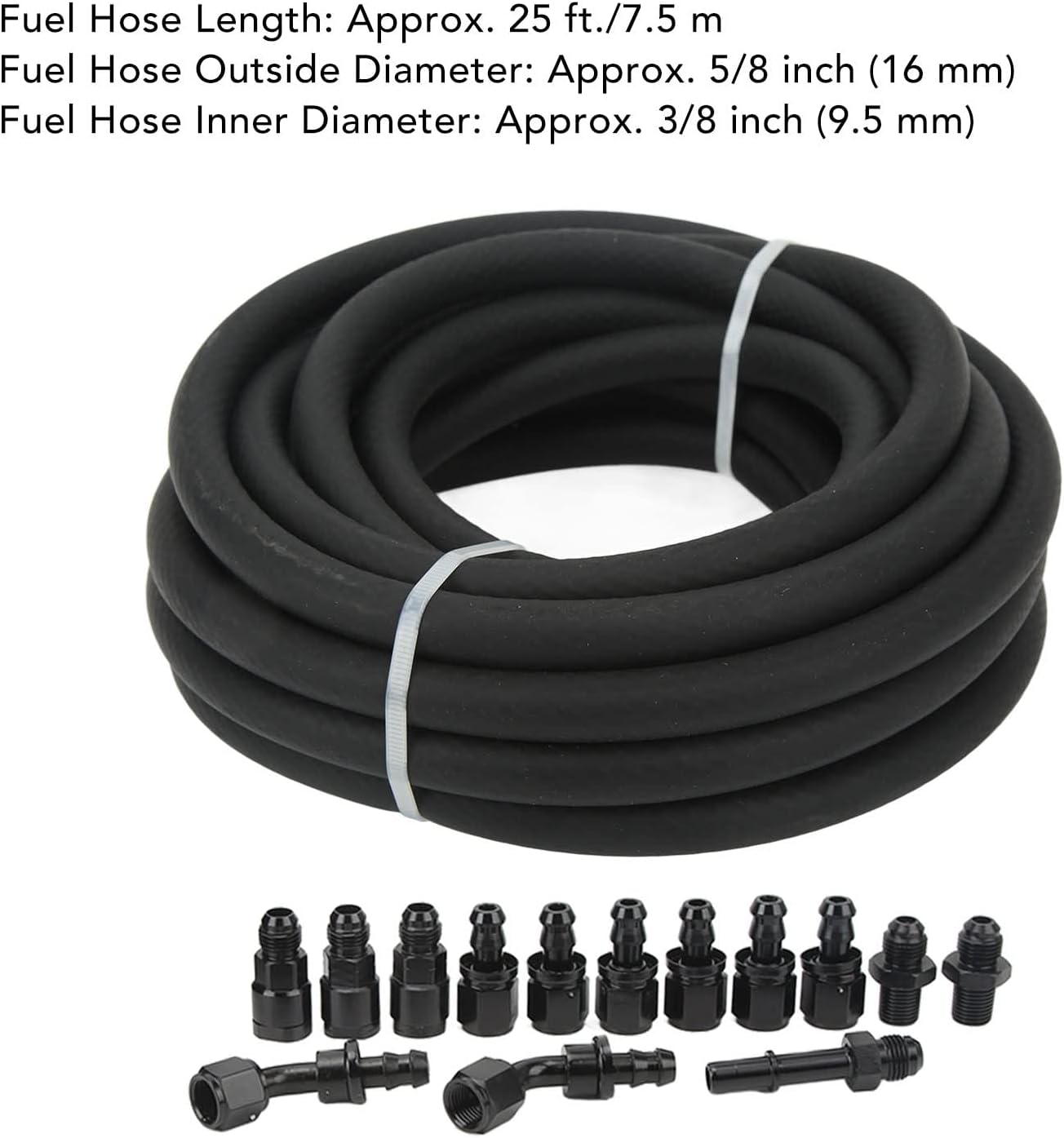 Pilipane Complete 3/8in 6 an LS Conversion Fuel Line Kit, 25ft Hose & Fittings for EFI Fuel Injection System