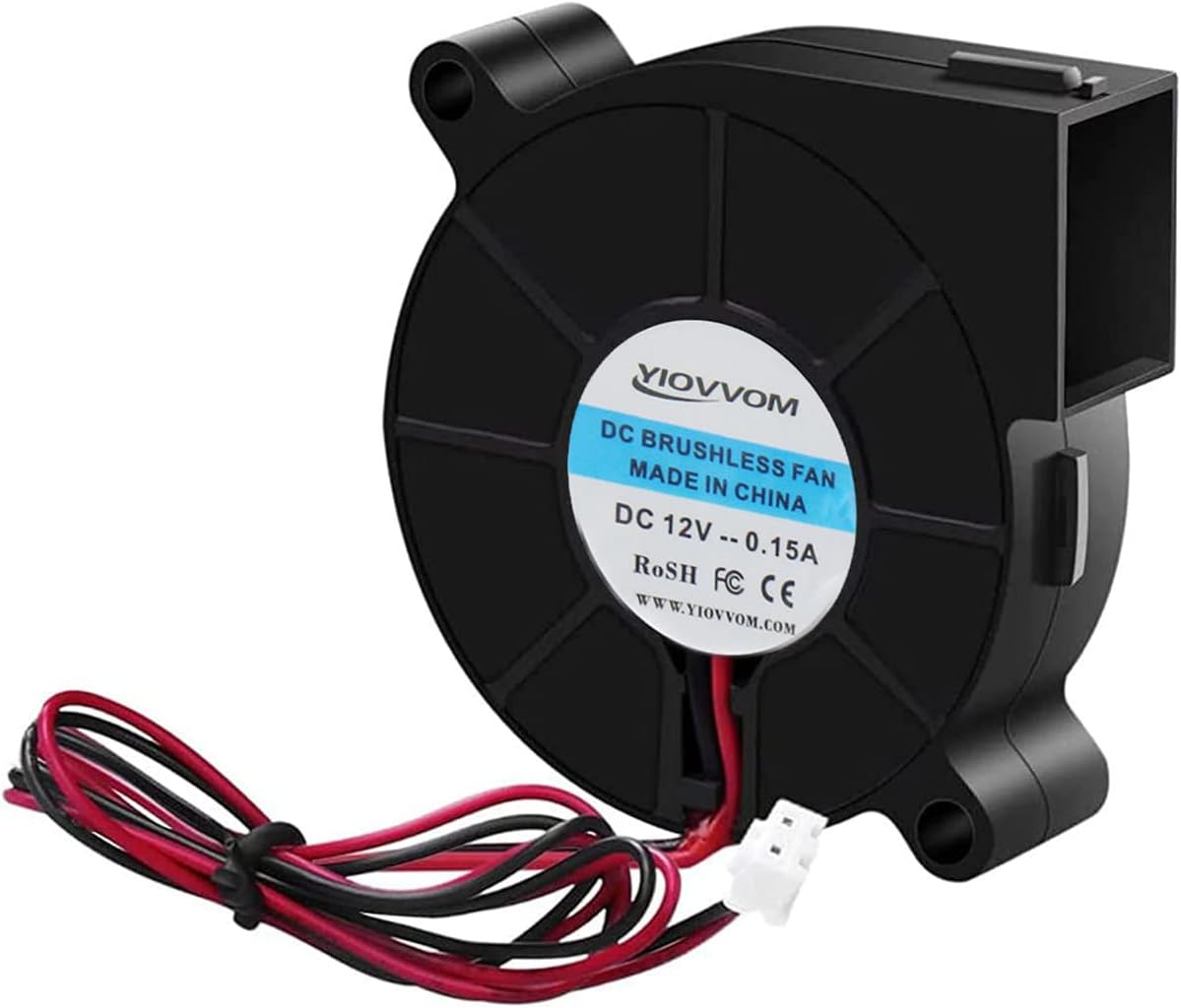 YIOVVOM5015 Dual Ball Bearing Cooling Blower Fan DC12V 0.08A~0.15A 50mmx15mm for 3D Printer Humidifier Aromatherapy and Other Small Appliances Series Repair Replacement Brushless Blower Cooling Fan