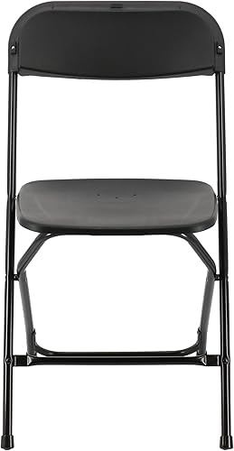 Miniatura 5 de Elama 4 sillas plegables de plástico, paquete de 4 unidades, marco de plástico ligero, fácil de plegar y apilar, para oficina, cocina, comedor,