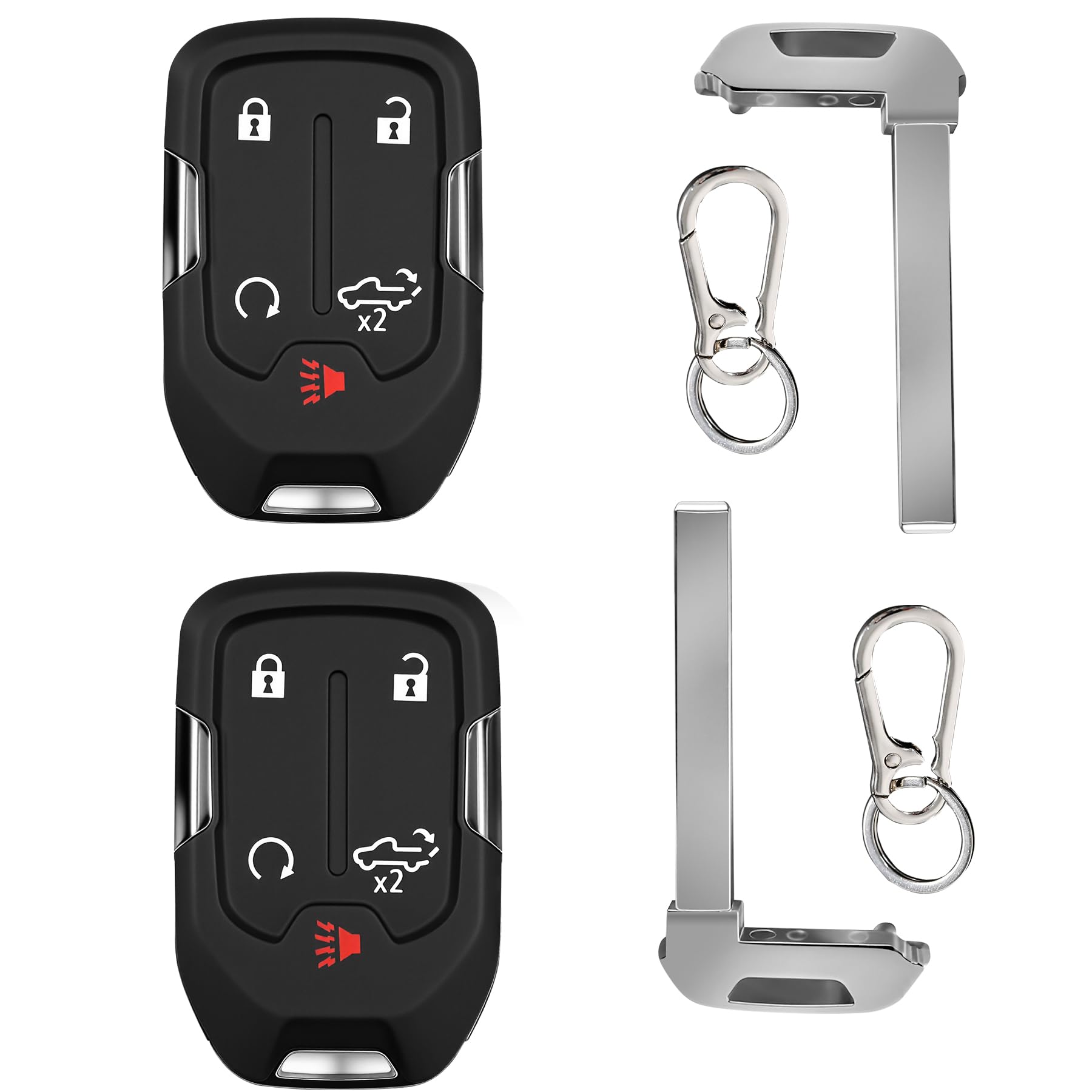2 Pack Keyless Key Fob Remote Fit for 2019-2023 GMC Sierra 1500 2500 3500 &amp; 2019-2023 Chevrolet Chevy Silverado 1500 2500 3500, 433 MHz HYQ1ES 13522904 13522854 Include Uncut Key Blade