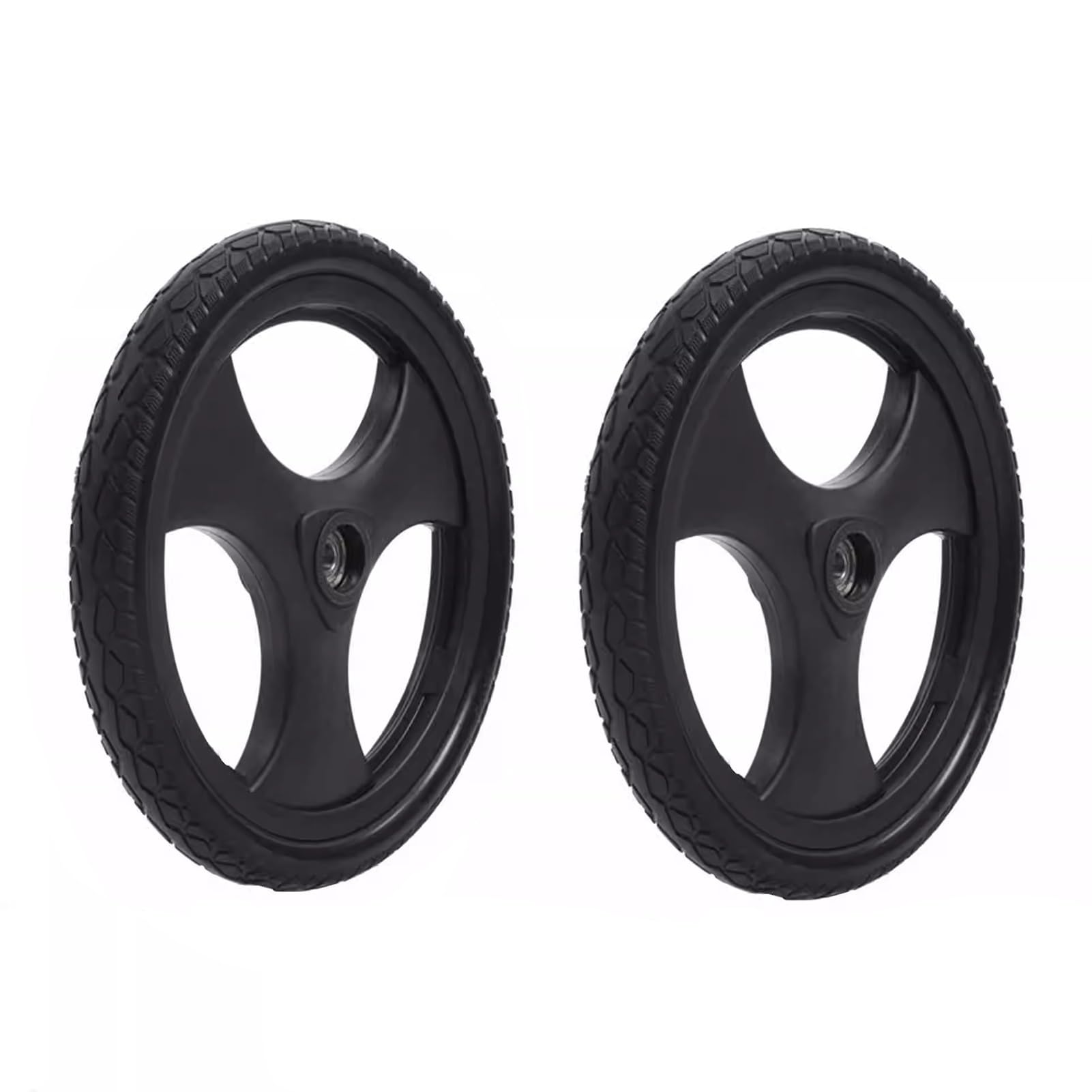 12 Calowy Ręczny Tylny Zestaw Kół do Wózka Inwalidzkiego, Opona Solidne PU 12x1,75, Wymiana Koła Wózka Inwalidzkiego, Łożysko: 12 mm(Noir)