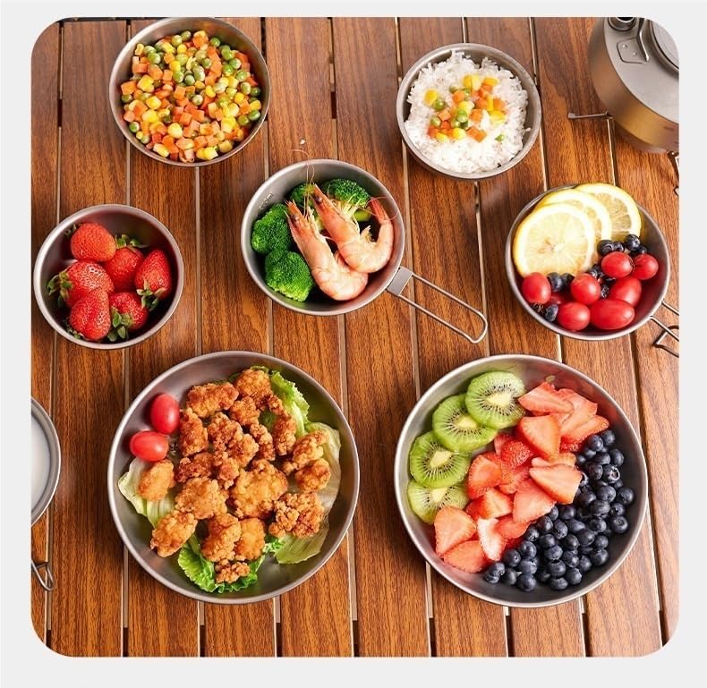 1PC Pure Titanium Plate, Ultra-Light Portable Tableware Suitable for Outdoor Camping Or Home Use