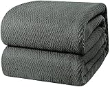 LAMANNI Luxury Thermal Cotton Blankets - Soft, Cozy, Breathable Bed Blanket for Couch or Bed - All S