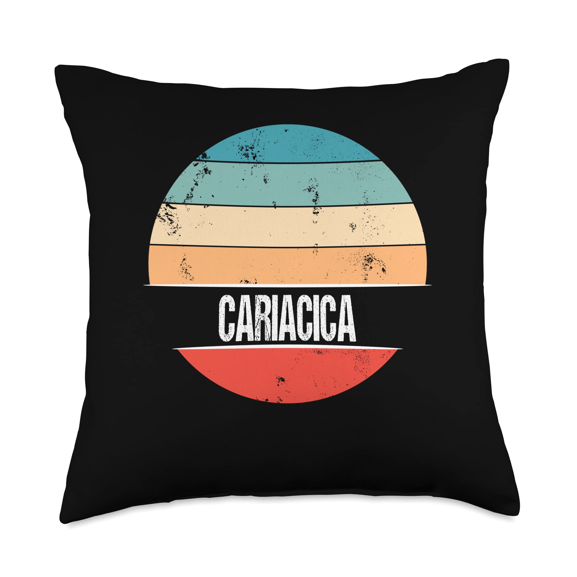 Vintage Travel Souvenirs Cariacica Brazil City Trip Throw Pillow, 18x18, Multicolor