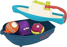 B. toys   Off The Hook   Water Play Bath & Beach Toy Boat with Squirting Toys & Hidden Storage Compartment   Baby Toys   6 Months