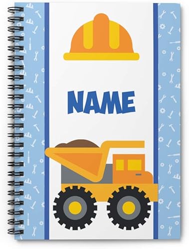 Tonka Truck - Cuaderno personalizado en espiral para camión volquete - Cuaderno personalizado para niños, adolescentes, niñas, mujeres, regalos para