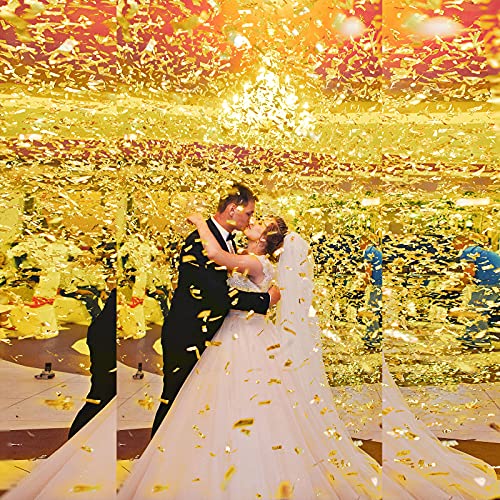 Image of Sumind 200 Grams Large Gold Confetti Foil Glitter Metallic Shredded Paper Filler Throwable Scatter Table Party Confetti for Wedding Graduation Birthday Baby Shower Celebrations Xmas Party Decor
