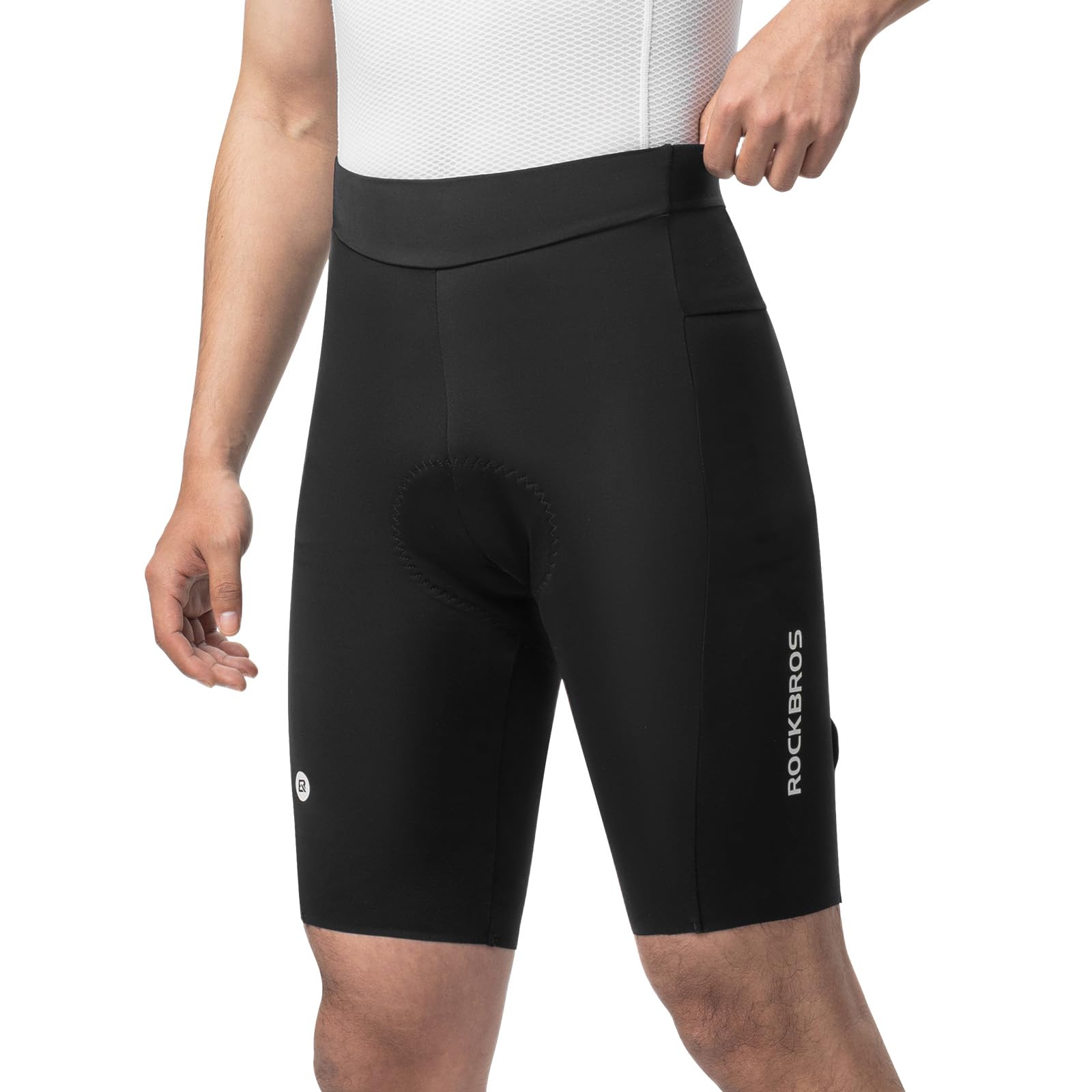 ROCKBROS Pantaloncini da Ciclismo MTB Uomo, Pantaloni Bici con Imbottitura 3D Traspirante Asciugatura Rapida Antiscivolo Elastico, con Tasche Laterale, Shorts per Mountain Bike Ciclismo da Corsa