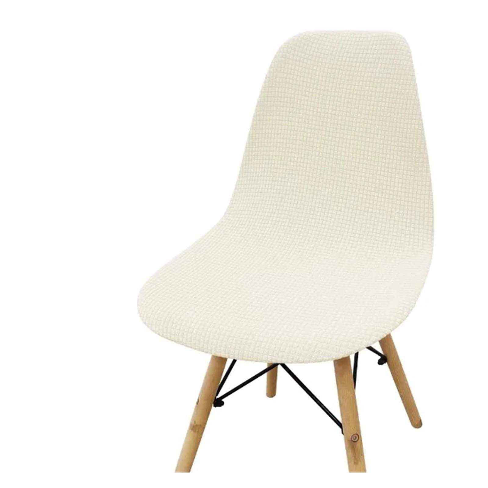 SHBHWS Waterproof Jacquard Chair Cover Stretch Washable Short Round Back Covers Dining Room Adjustable Seat for Hotel, Banquet(Beige)
