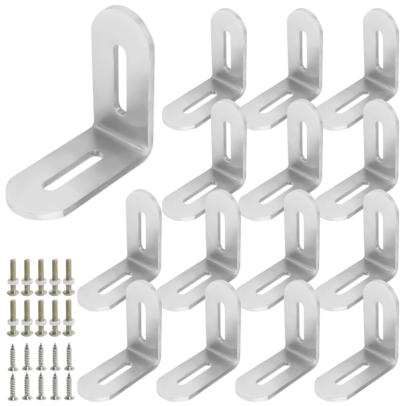 Angolo a L in acciaio inox 50 x 50 mm connettore angolare regolabile 16 pezzi