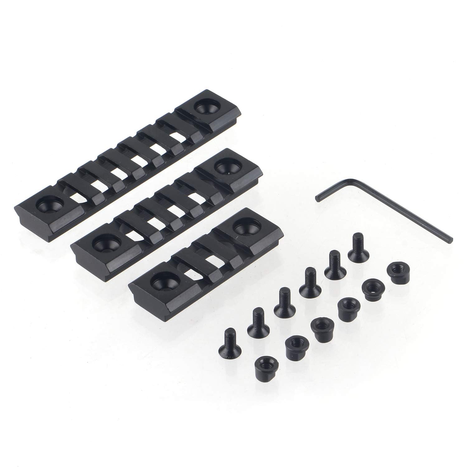 táctico Picatinny para Sistema de riel portátil Keymod Riel de Aluminio Airsoft 3 Piezas 3/5/7 Ranuras Base de riel Montaje de Alcance