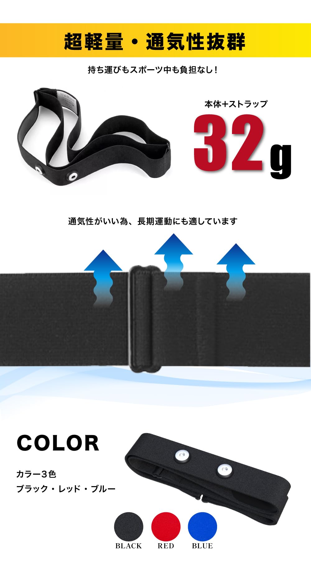 Amazon | ハートレートベルト 心拍センサー交換用チェスト