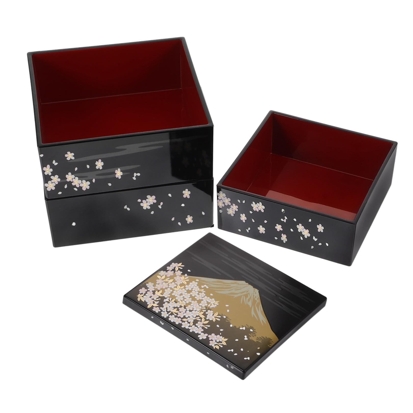 MAGICLULU Lot De 3 Boîtes À Déjeuner Traditionnelles Japonaises À 3 Couches Avec Couvercle