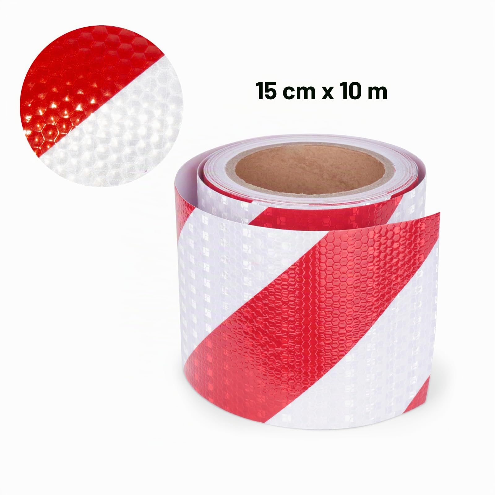 Cinta Reflectante Adhesiva Roja Blanca 15CM*10M, Tira Reflectante Adhesiva Res Istente Al Aguapegatinas Reflectantes Cinta De Seguridad Autoadhesiva para Coche Camión Bicicleta Remolque Camper
